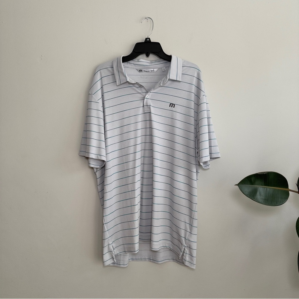 Travis Mathew striped golf polo shirt